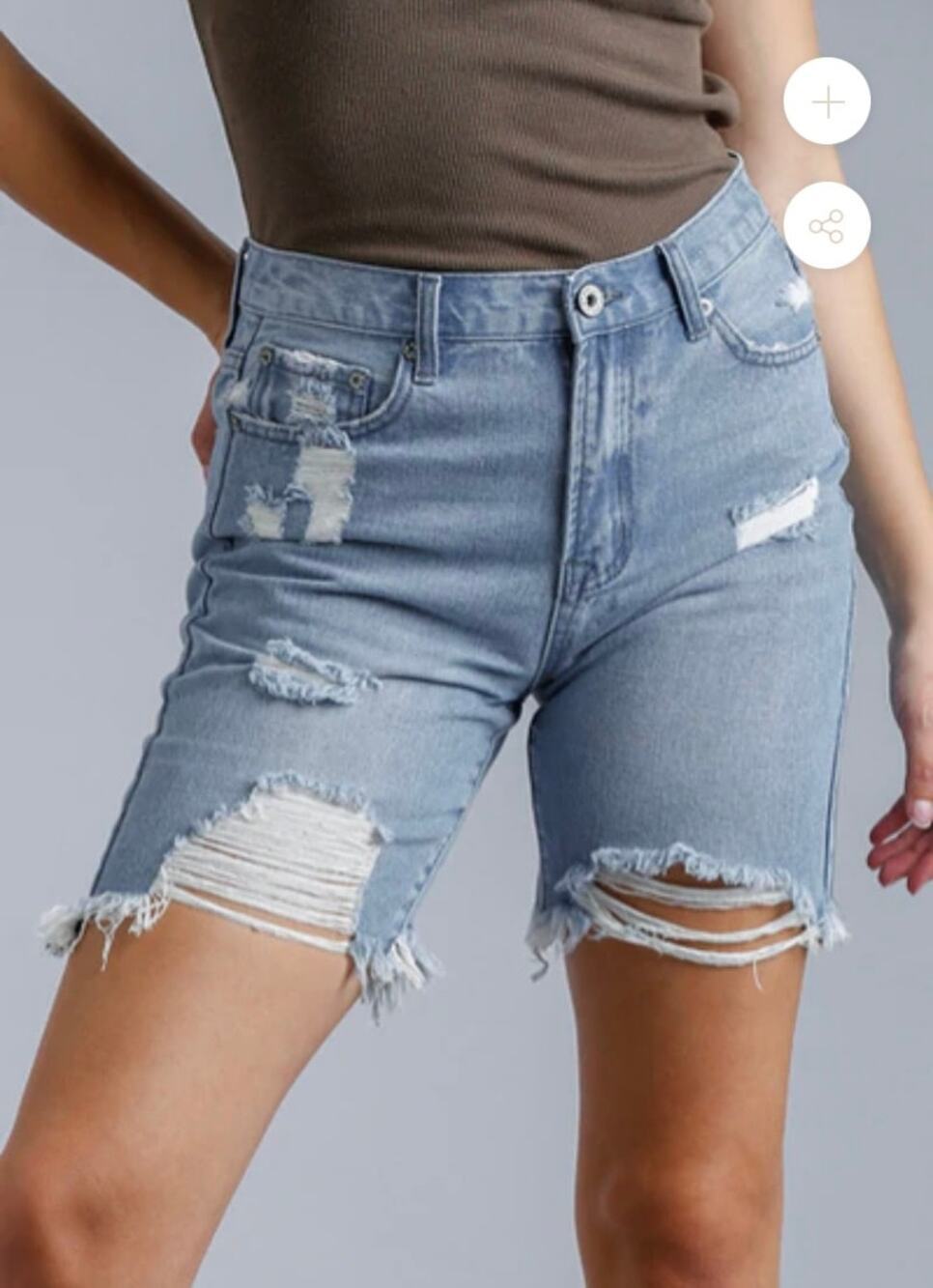 Umgee Distressed Denim Shorts 9